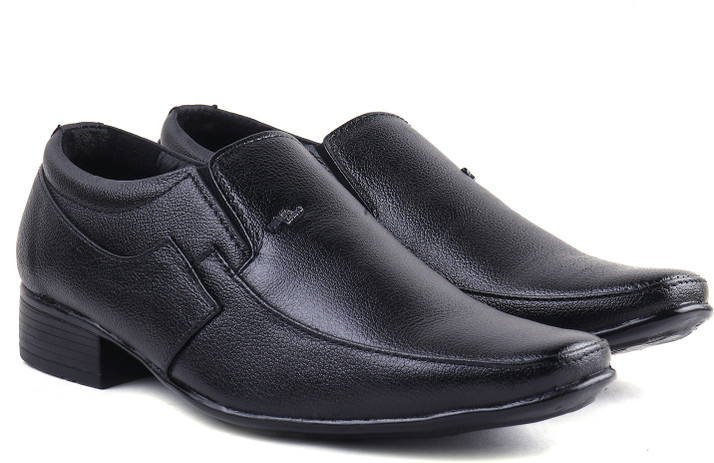 pure leather black formal shoes