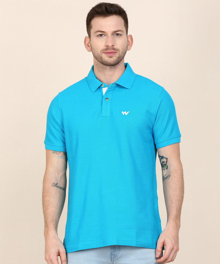 Design Men Polo Neck Blue T-Shirt 