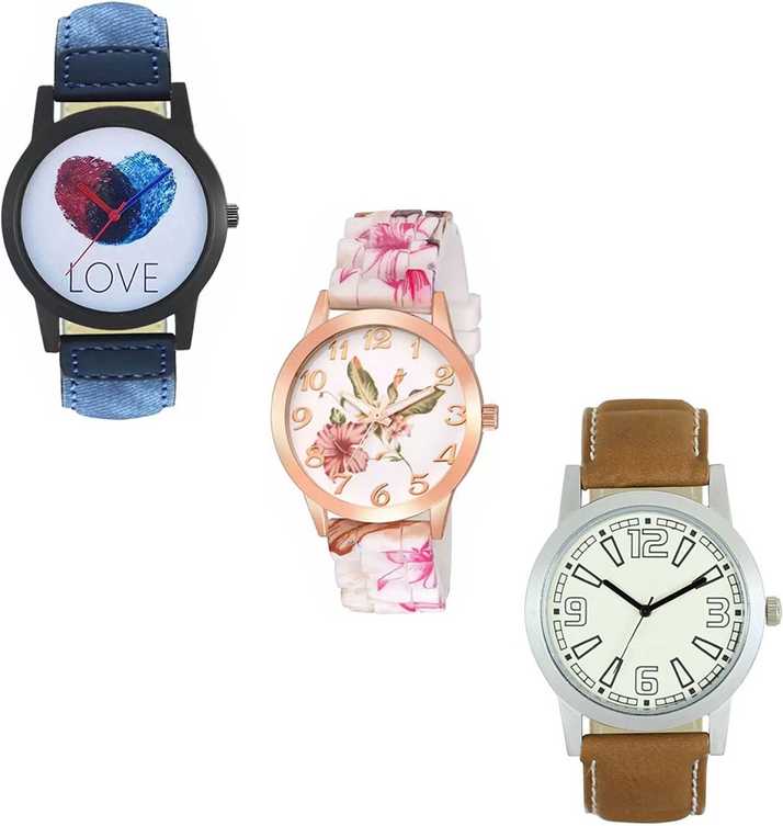 Relief Stylish Combo Pack 3 Fancy Designer Leather Watch For Mens And Girls New Printed Boys Women Hand Analog Watch For Boys Girls Buy Relief Stylish Combo Pack 3 Fancy