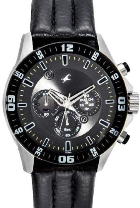 fastrack black chronograph watch