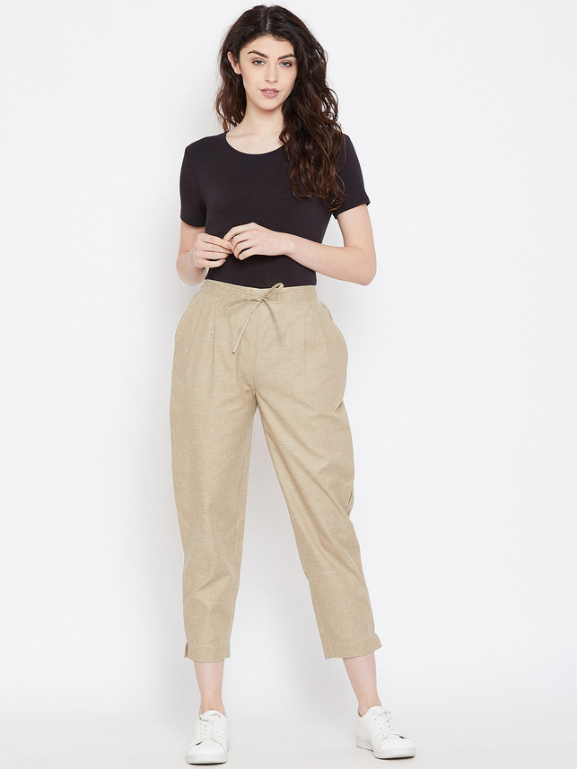Buy BITTERLIME Regular Fit Women Beige 