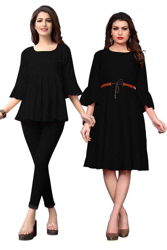 Snoofy Women Two Piece Dress Black Dress Buy Snoofy Women Two Piece Dress Black Dress Online At Best Prices In India Flipkart Com