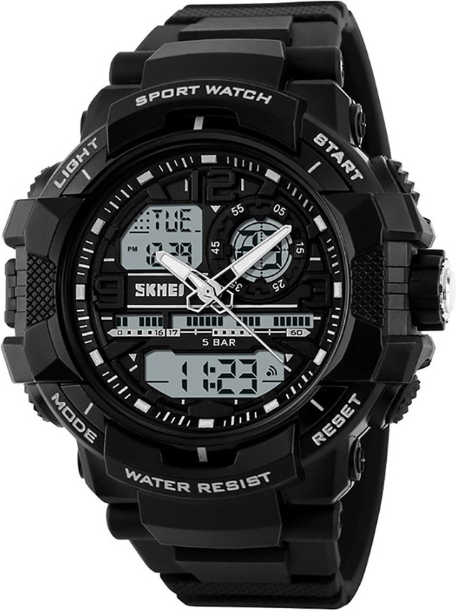 skmei black analog watch