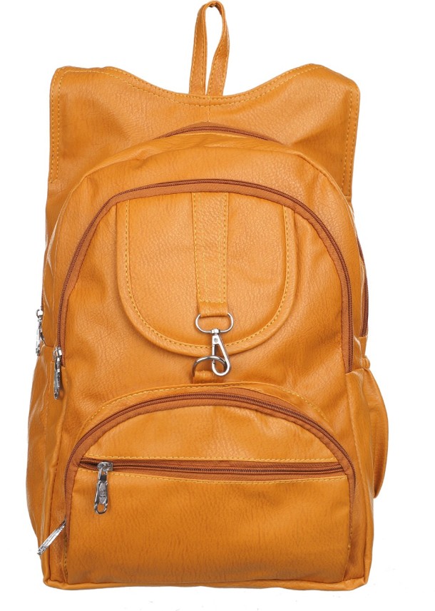ladies tan leather backpack