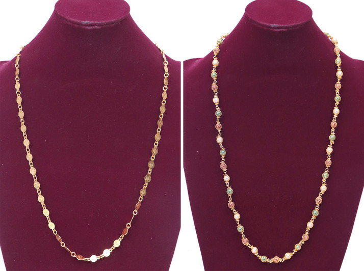Mala for Ladies/Women/Female Pearl Gold 
