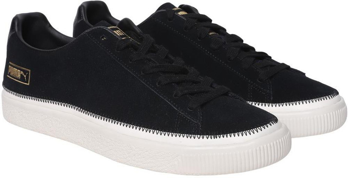 puma suede trim black