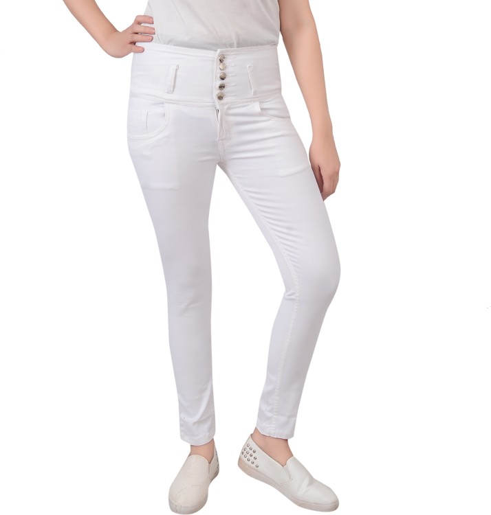 white jeans for ladies flipkart