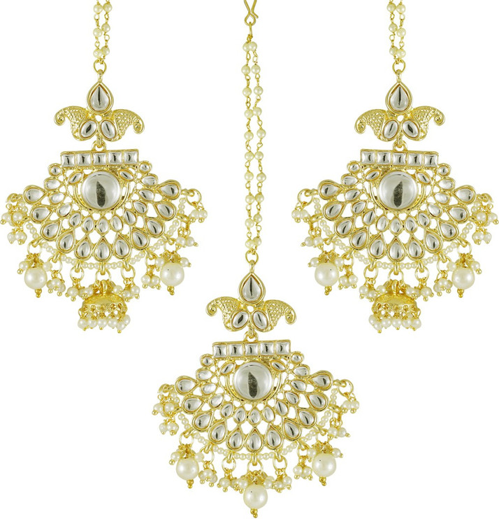 earrings with maang tikka flipkart