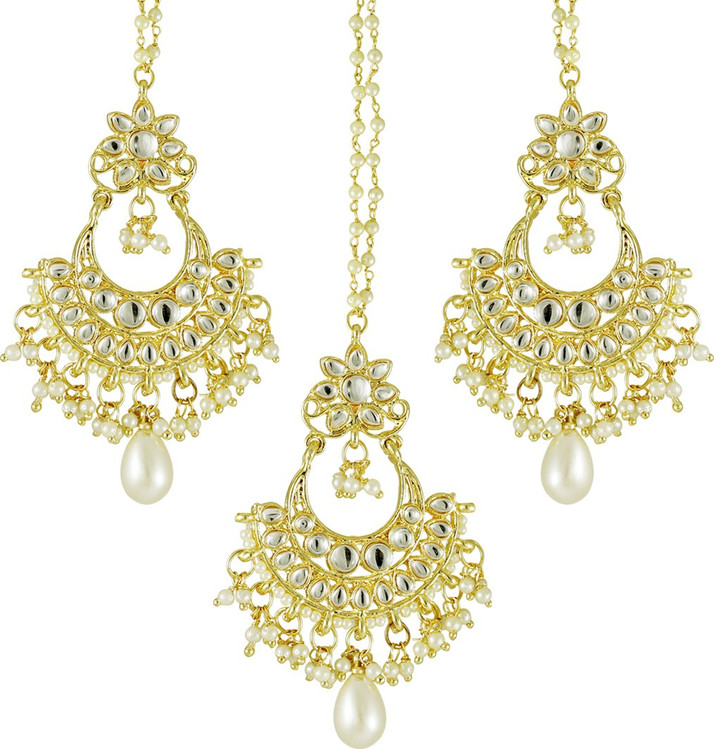 earrings with maang tikka flipkart