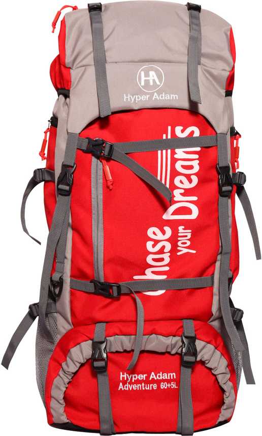 Hyper Adam 65 L TRAVEL BACKPACK FOR OUTDOOR SPORT HIKING TREKKING BAG  CAMPING RUCKSACK Rucksack - 65 L Red - Price in India | Flipkart.com