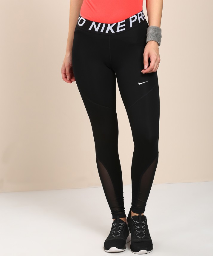 Nike Solid Women Black Tights - Buy 