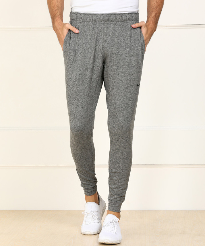 nike solid men's grey track pants