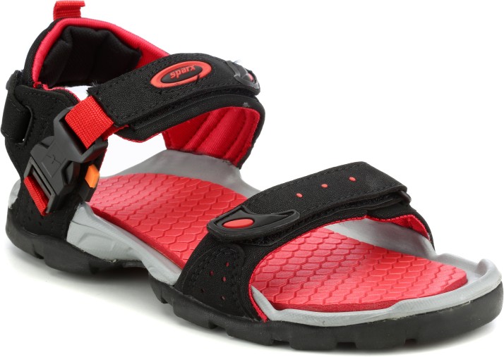 sparx black floater sandals