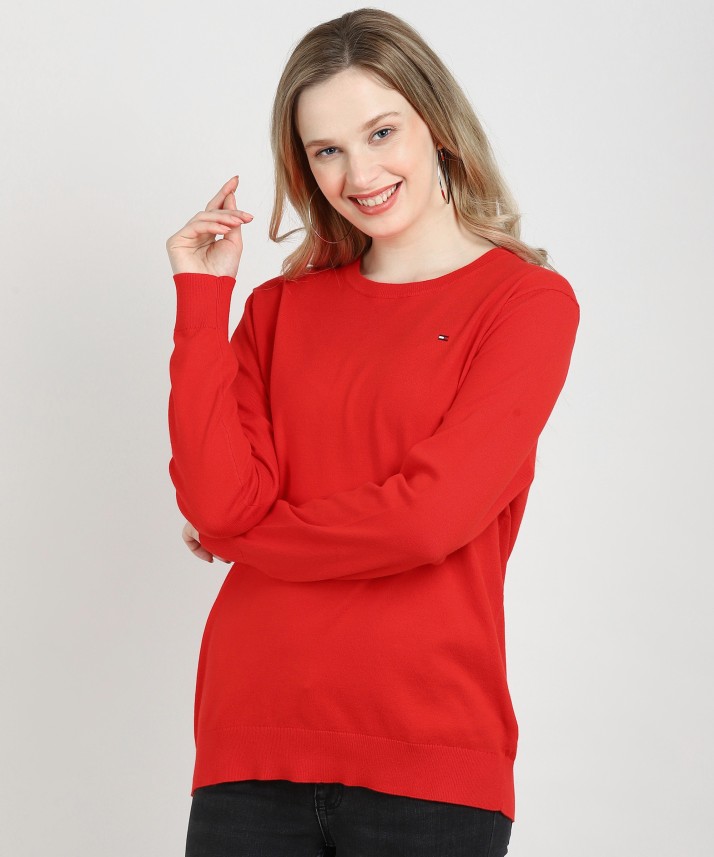 tommy hilfiger red sweatshirt women's