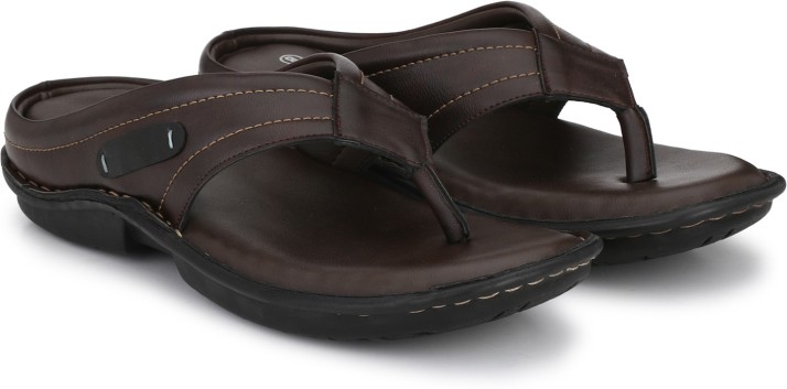 shences brown leather slippers