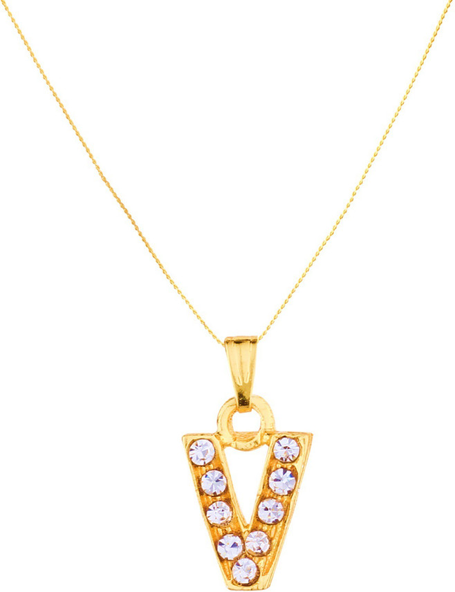 GoldNera V Alphabet Pendant Akshar Name 