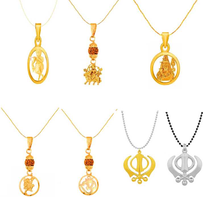 Goldnera Gold Nera Religious Small Pendants Necklace Plated Exclusive Design For Daily Wear All Brass Metal Pendant In India - Small Gold Pendant