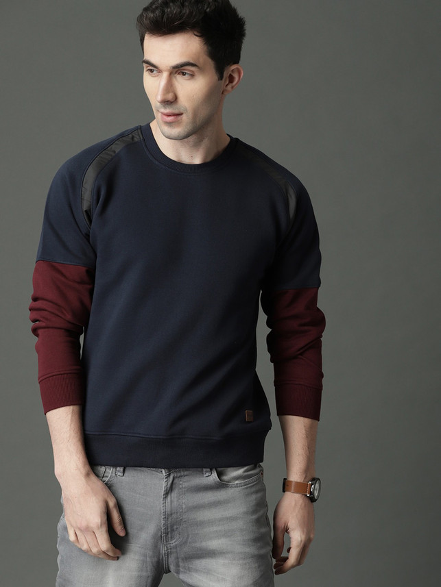 roadster full sleeve solid men's sweatshirt