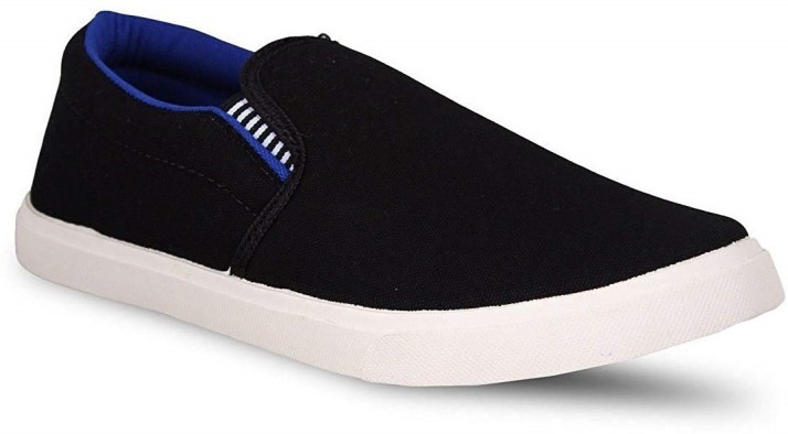 black canvas loafers