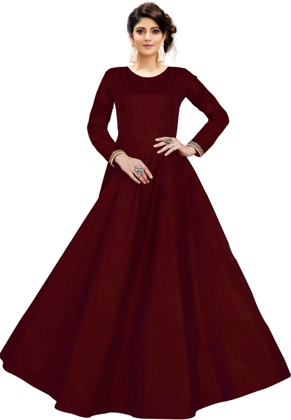 plain anarkali gown
