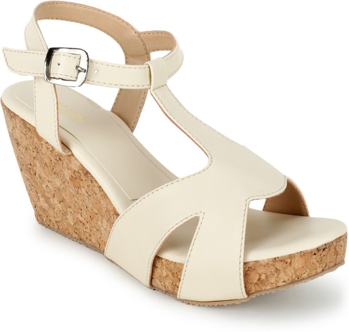 SCENTRA Women Off White Wedges - Buy 