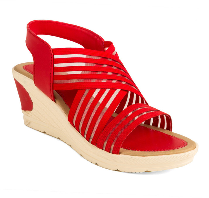 cute red wedge sandals