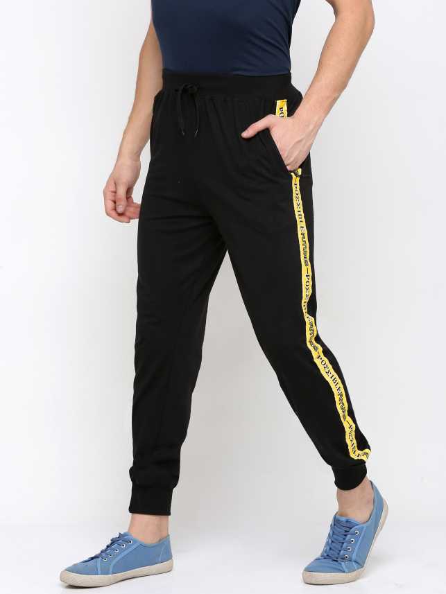 Maniac Striped Men Black Yellow White Track Pants Buy Maniac