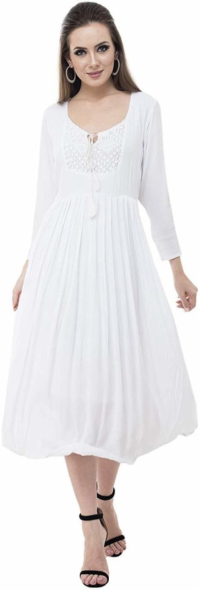 flipkart white dress