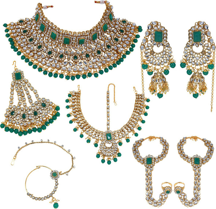green jewellery set flipkart