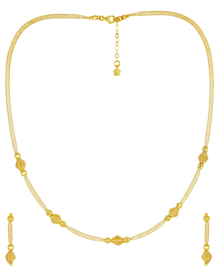 Antara Yellow Gold Italian Necklace Set 