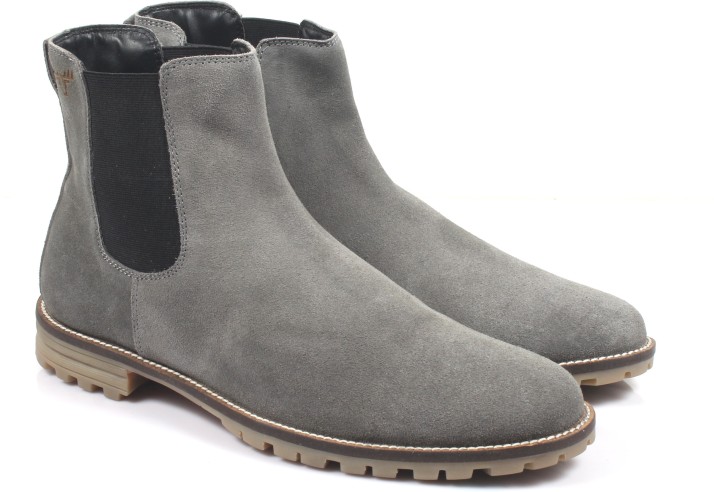 suede grey chelsea boots