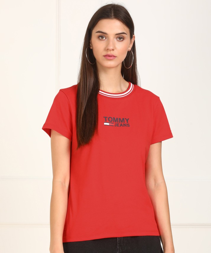 womens red tommy hilfiger t shirt