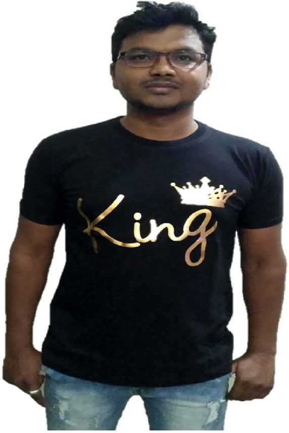 mens black printed t shirt