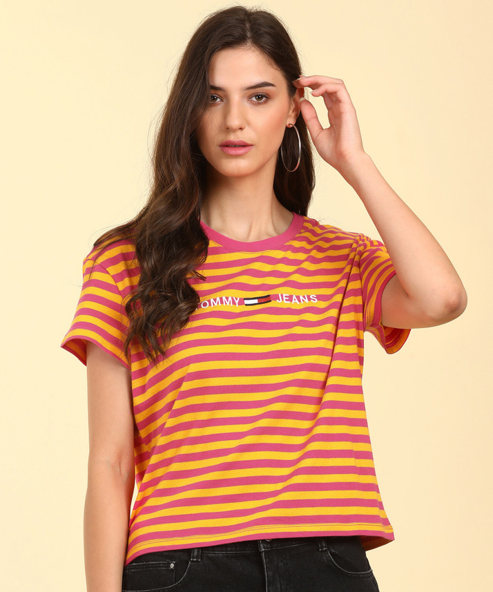 tommy hilfiger yellow shirt womens