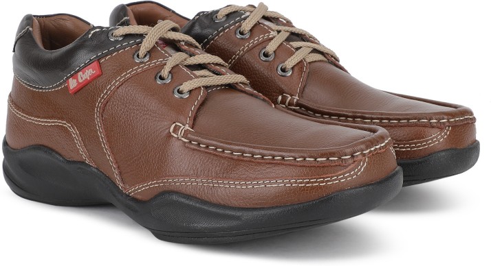 lee cooper brown leather casual shoes