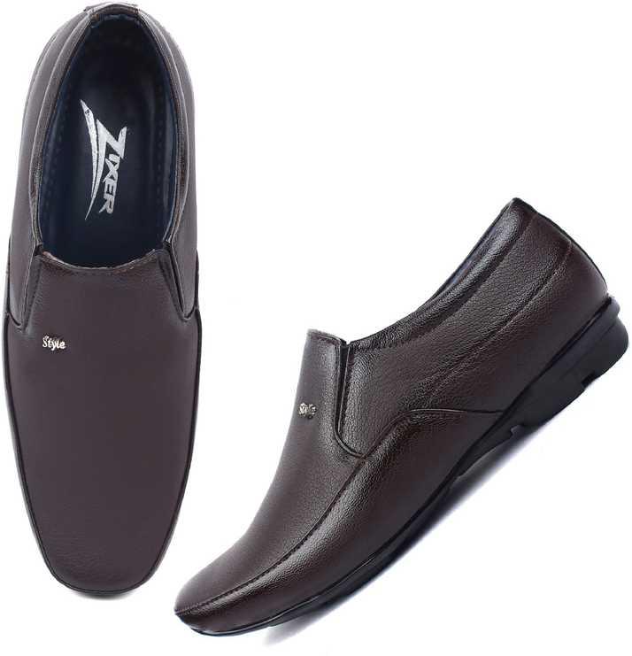 Zixer Office Shoes Slip On For Men Brown Color Zixer Office Shoes Slip On For Men
