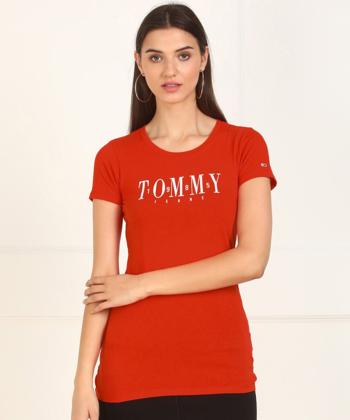 tommy hilfiger red t shirt womens