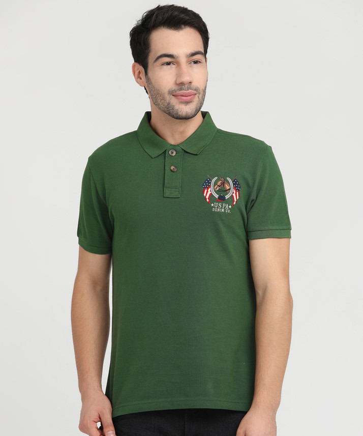 us polo dark green shirt