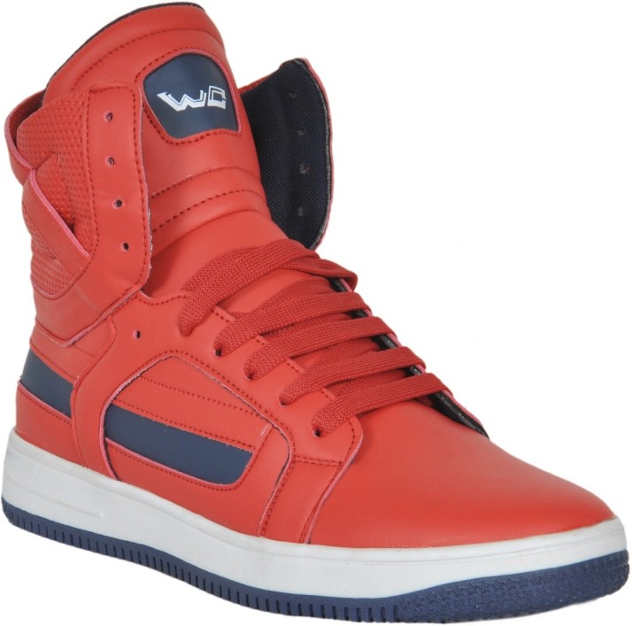 red and blue high tops