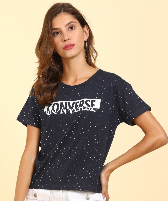 converse t shirt womens blue