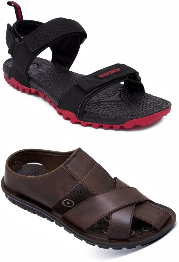 Asian Men Black, Brown Sandals - Buy 