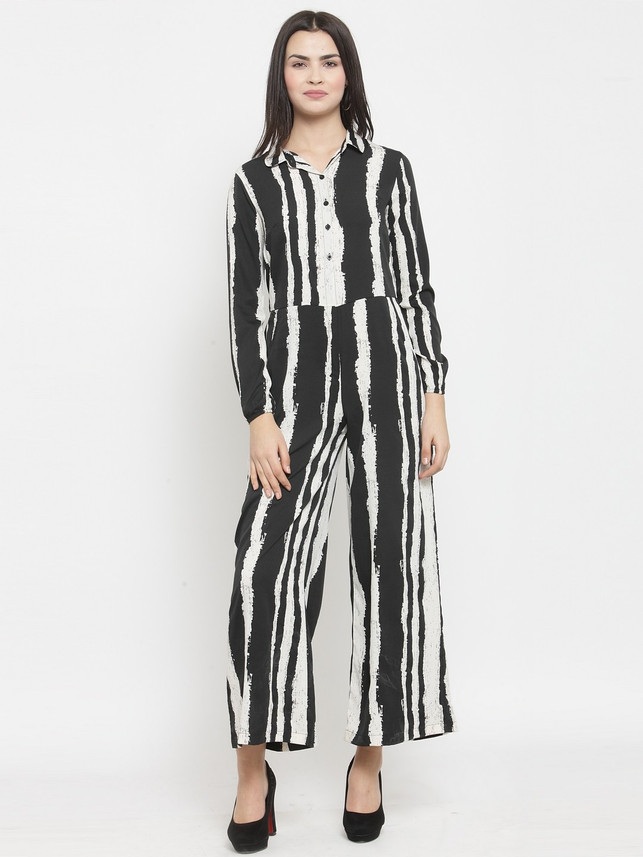 purple striped jumpsuit