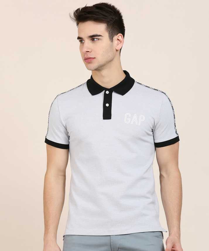Gap Self Design Men Polo Neck Grey T Shirt Buy Gap Self Design