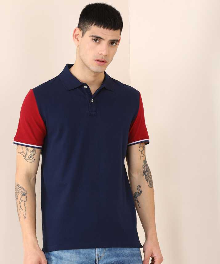 Gap Solid Men Polo Neck Blue T Shirt Buy Gap Solid Men Polo Neck