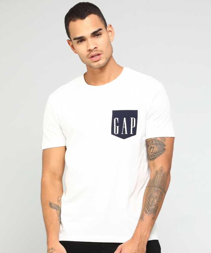 Gap Solid Men Round Or Crew White T Shirt Buy Gap Solid Men