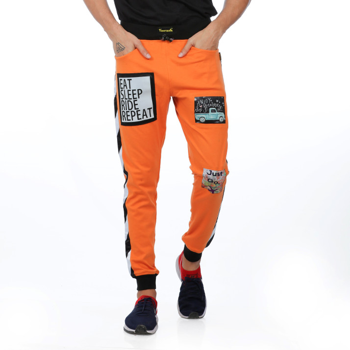 orange track pants