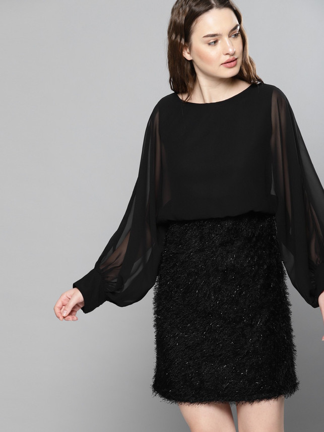 flipkart black dress