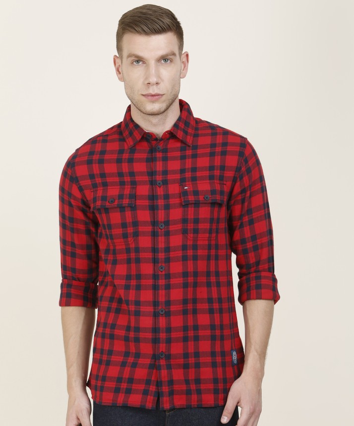 tommy hilfiger mens flannel shirt