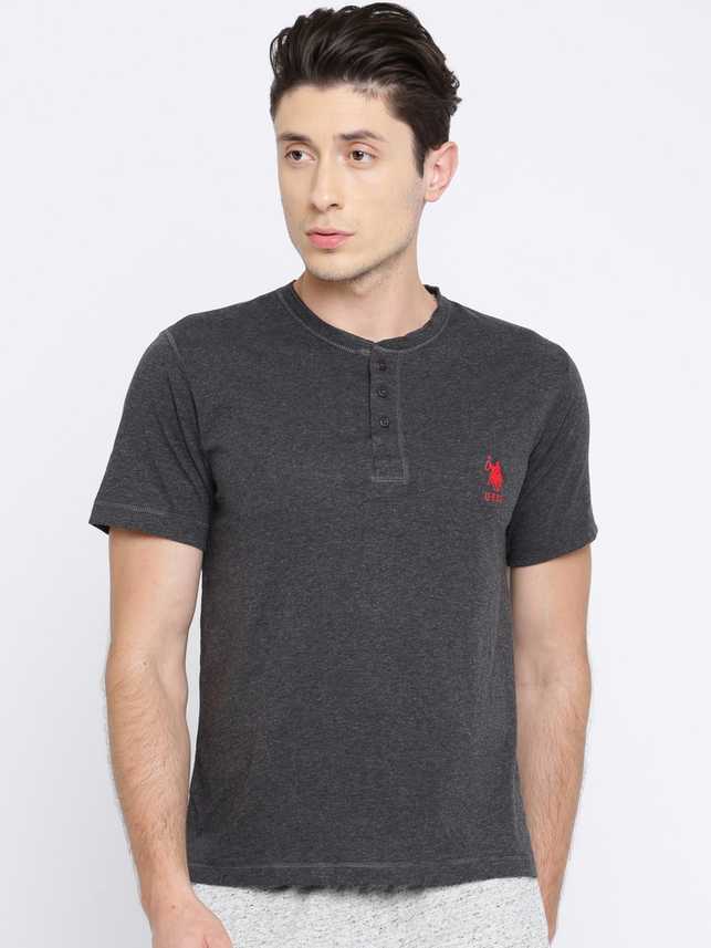 U S Polo Assn Solid Men Round Neck Grey T Shirt Buy U S Polo Assn Solid Men Round Neck Grey T Shirt Online At Best Prices In India Flipkart Com