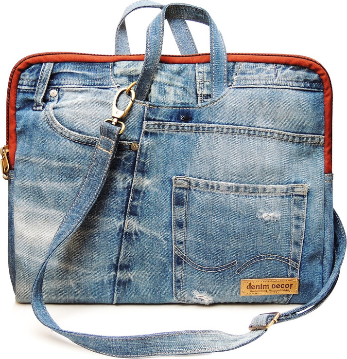 denim laptop backpack